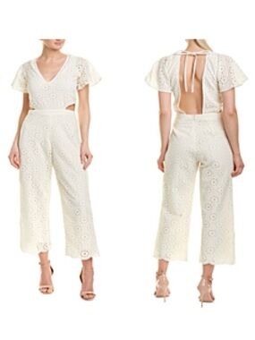 Winston White Jade Jumpsuit In Ivory Size Small